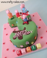 Peppa Pig number cake